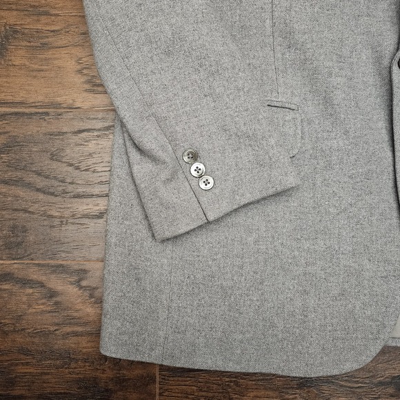 Neiman Marcus Mens Lined Cashmere Two Button Blazer Sport Coat Jacket Light Gray - Picture 2 of 15